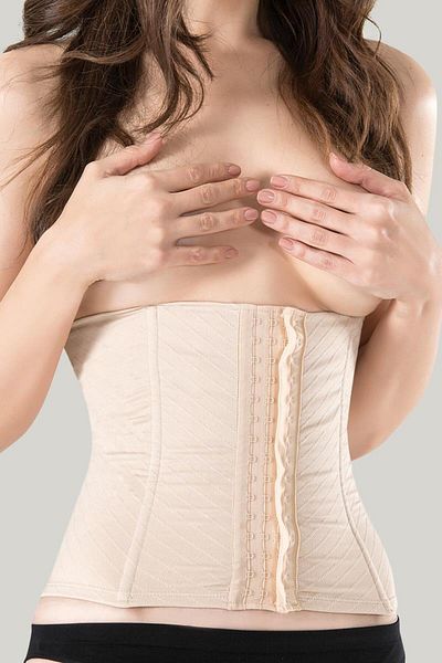 SİERNA Women's Black Waist Corset with Agrafla