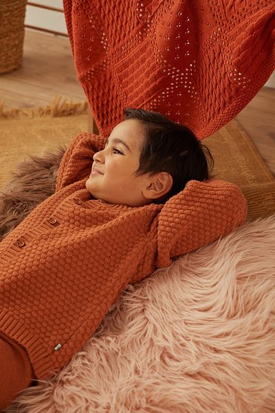 Uludağ Triko Tile Textured Organic Cotton Knitwear Double Set