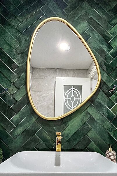 AYNACIZADE Gold Çerçeveli Lavabo Aynası