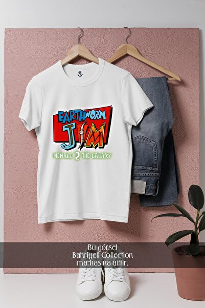 Bahriyeli Collection Oversize Earthworm Jim- Menace 2 the Galaxy Designed Uni...