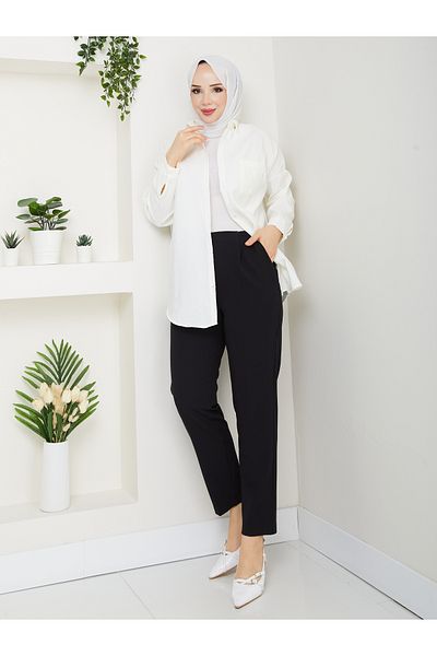Moda İncir Belt Elastic Carrot Pants
