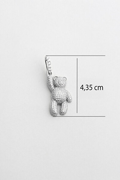 So CHIC... Tiny Bear 18 Ayar Beyaz Altın Kaplama Gümüş Charm