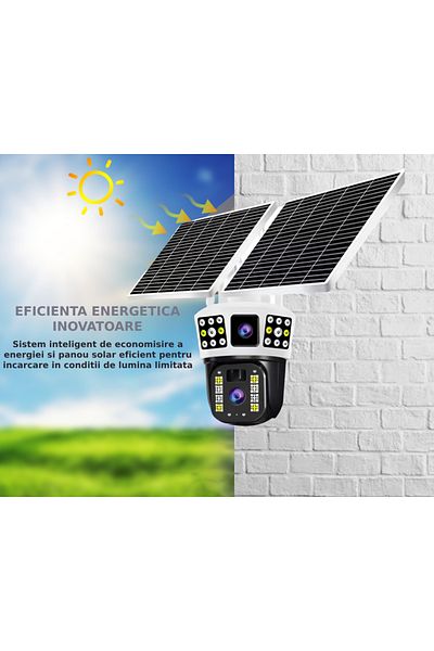CLAUSTEEL 2in1 triple view surveillance camera, Double Solar Panel, 4MP, 12000mah ,4G