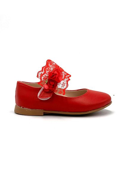 KİNDEP Kindep Tulle Detailed Velcro Children's Sports Shoes Red