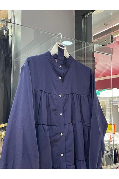 MODA AKGÜN Belted Fold Buttons Stone Detail Princess Shirt