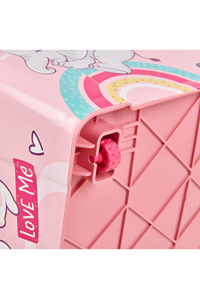 SISU Plastik Tekerlekli Oyuncak Saklama Kutusu - Pembe - 40 lt