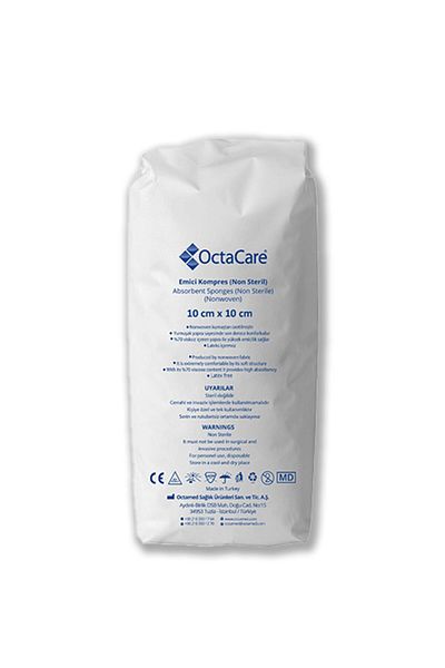 Octacare Absorbent Compress (Non Sterile) Spanç 10cm X 10cm 4 Layers 200 Pieces