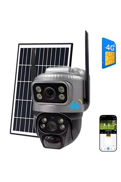 CLAUSTEEL Cameră de supraveghere duală MAN 132 cu panou solar, 2 obiective, 4MP, 8000mah, 4G