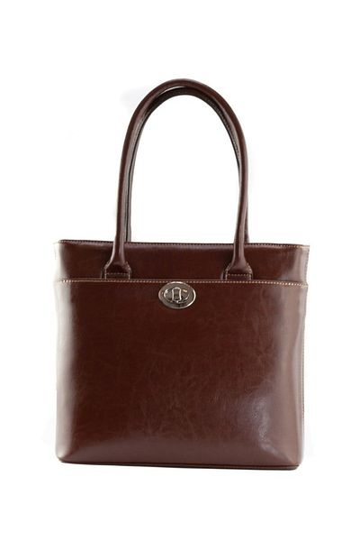 Magazinul de genti Women's genuine leather purse, model 175, Cognac brown