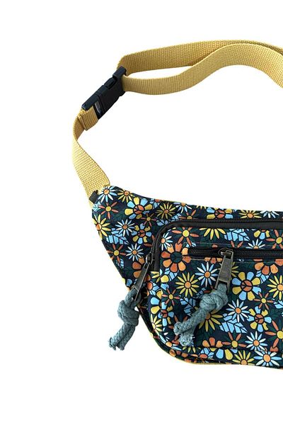 MDLİFE HOME Colorful Floral Patterned Waist Bag – Adjustable Strap, Zippered, Suitable for Daily Use