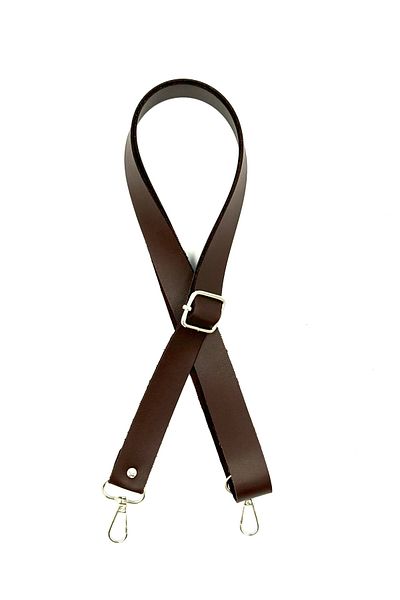 Lady Moss Adjustable Faux Leather Bag Strap Length Max 120 cm - Width 2.5 cm (Brown)
