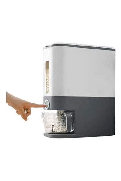 Cady One Large Sealed Kitchen Cereal And Rice Dispenser With Lid Capacity 12 Kg (Grey)