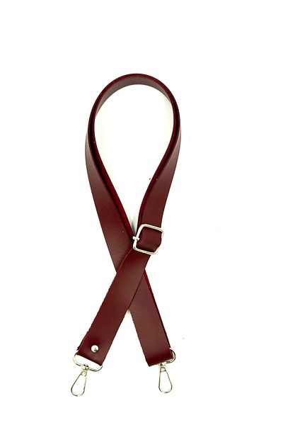 Lady Moss Adjustable Faux Leather Bag Strap Length Max 120 cm - Width 2.5 cm (Claret Red)