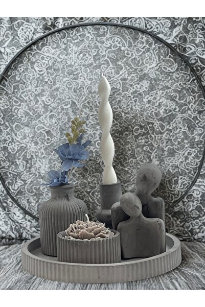MAGGHOME0 Özel Tasarım 6'lı Bohem Mumluk, Vazo Ve Biblo Seti (ÇİÇEK DAHİL DEĞ...