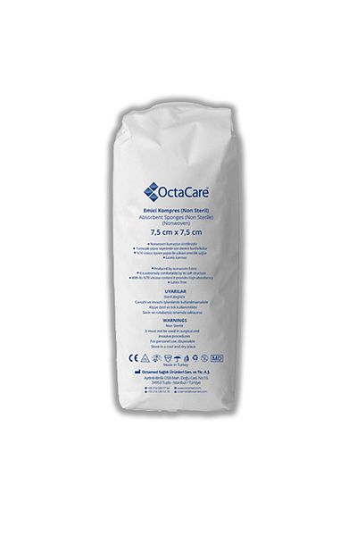Octacare Absorbent Compress (Non Sterile) Spanç 7.5cm X 7.5cm 4 Layers 200 Pieces