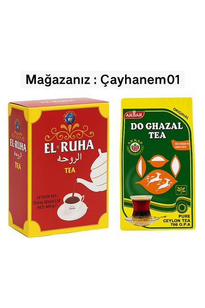 Hepyek El Ruha & Do Ghazal Ceylon Tea 2 X 400 g (Total 800 g) – Imported Black Tea Package
