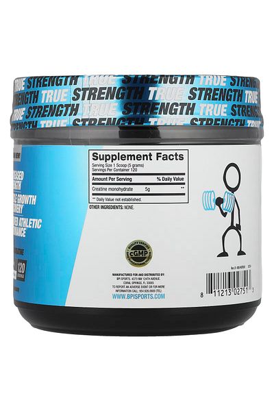 BPI SPORTS Micronized Creatine, Supports Muscle Growth & Recovery, Unflavored, 600g, 120 Servings