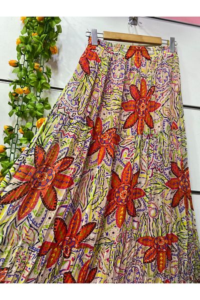 edu collection Chiffon Skirt with Floral Pattern Lining Gypsy Model