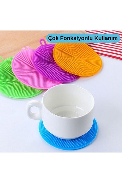omilife Silicone Dishwashing Pad Set of 2 Sponge Alternative with Durable Flexible Structure Practical Cleaning Pe