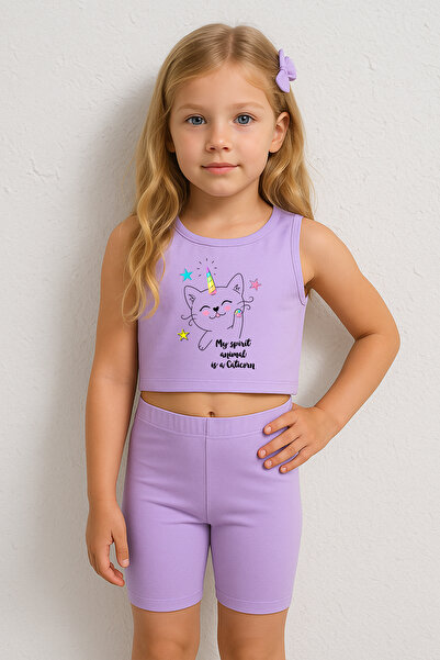 TARZ STİL Set de jambiere pentru fete Premium Caticorn cu imprimeu 22436