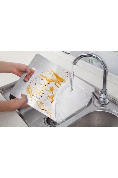 maisone home Set of 3 Stainless Steel Cutting Boards - Healthy, Practical, Washable