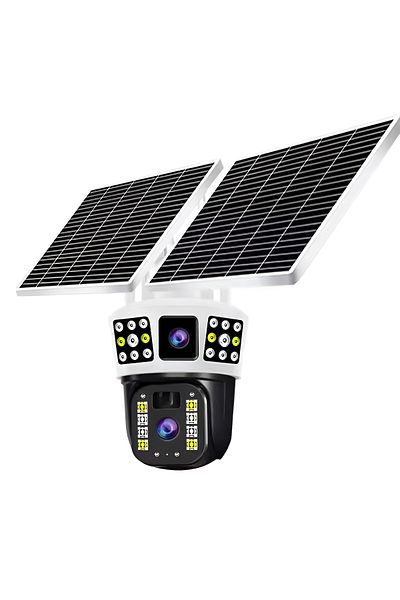 CLAUSTEEL 2in1 triple view surveillance camera, Double Solar Panel, 4MP, 12000mah ,4G
