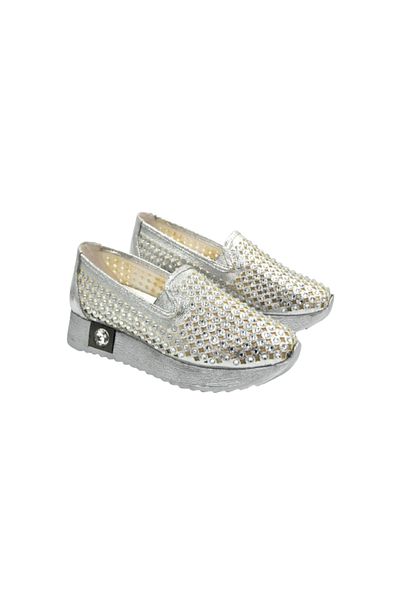 KİNDEP Kindep Stone Detailed Poly Light Sole Casual Women's Shoes Silver