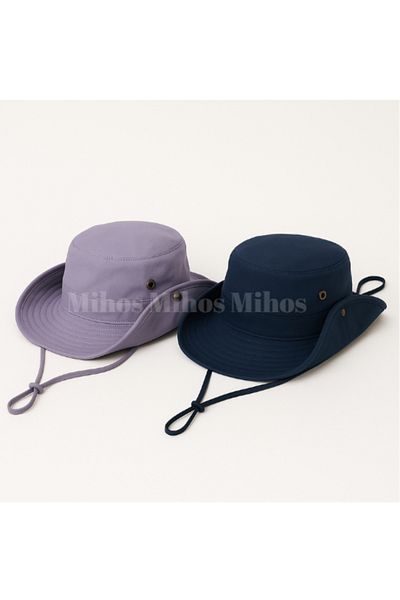 Mihos 2-Piece Safari Hat Gray-Navy Blue – Adjustable, Breathable Fabric, Unisex Summer Hat |