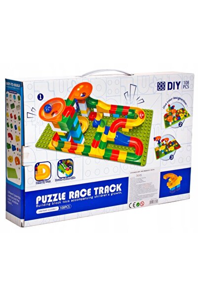 rexa مجموعة مكعبات بناء مسار الرخام الكبيرة - 108 قطعة من كرات مسار الرخام لب...