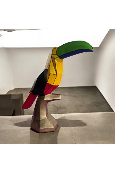 NurMood Art Decoration Geometrik Renkli Tukan Kuşu – Mistik Havalı Modern Biblo