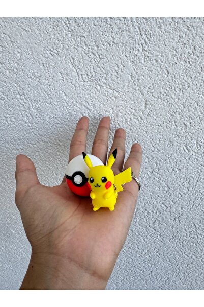 NC3DLAZER Pokemon topu ve pikachu anahtarlık