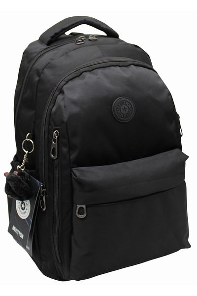 Bevitton School Backpack Unisex Water Resistant Fabric School Bag 2500 Black