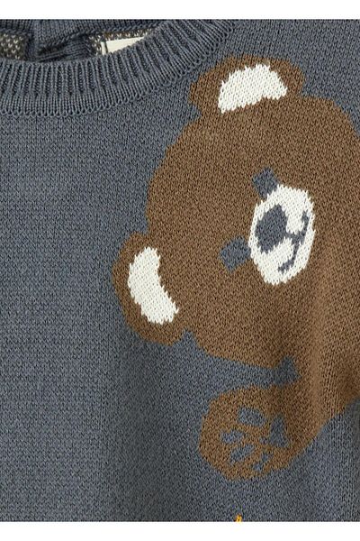 Uludağ Triko Smoked Organic Cotton Teddy Bear Patterned Set of 2