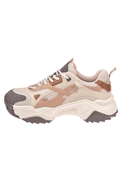 SMS Kadın Spor Ayakkabı Sneaker SMS-65137 BEJ KAHVE