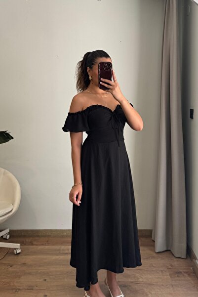 Güneş Rochie midi Valeria cu umerii goi