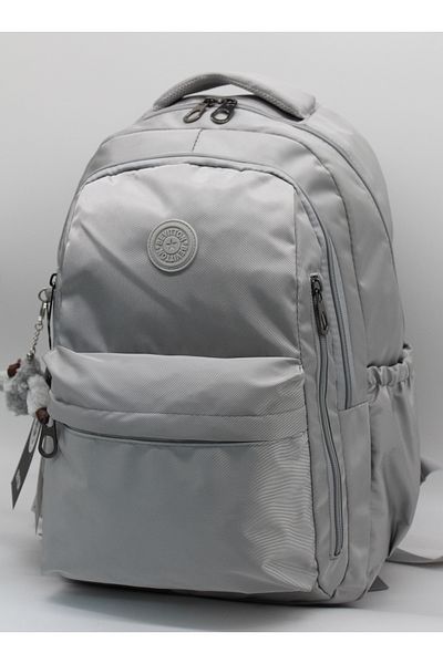 ÇantaExpress Σχολικό σακίδιο πλάτης Unisex Αδιάβροχο υφασμάτινο Σχολικό τσαντάκι Cnt2500 Γκρι