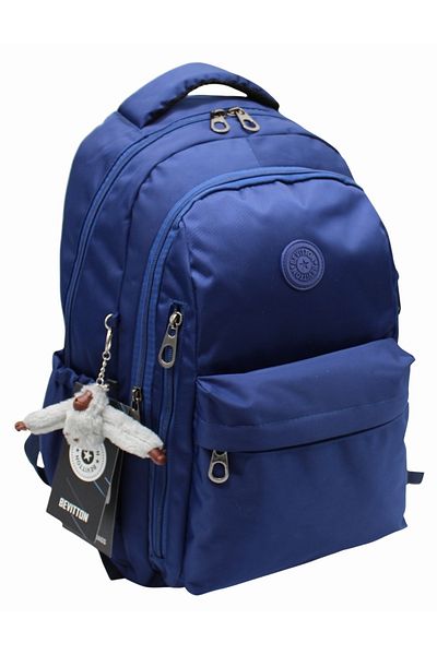 Bevitton School Backpack Unisex Water Resistant Fabric School Bag 2500 Navy Blue