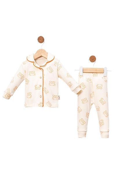 Celira Bbc Brown Luxury Snap Fastener Girl Baby Pajama Set