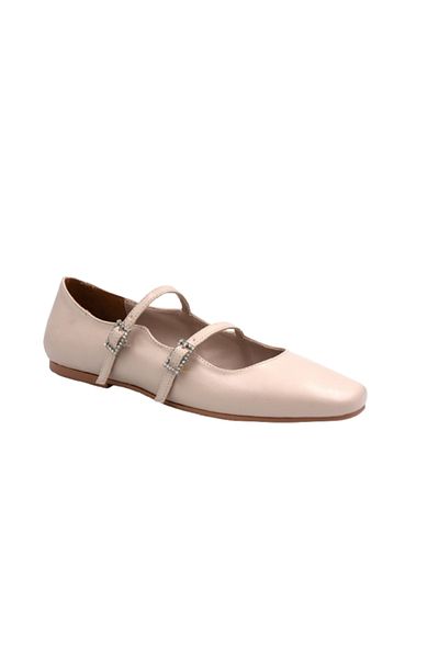 KİNDEP Kidep Cico Double Wefted Women's Ballerina Beige