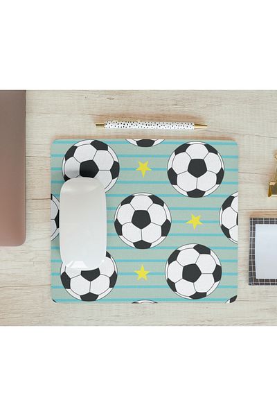 Nino Store Football Themed Anti-Slip Mousepad – Sports Patterned Lycra Fabric Mouse Pad |   For Office and Gift