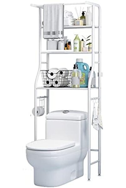 Generic Over The Toilet Storage Bathroom Space Saver Rack, 3-Shelf Stable Anti-Tilt Multifunctional Bathroom