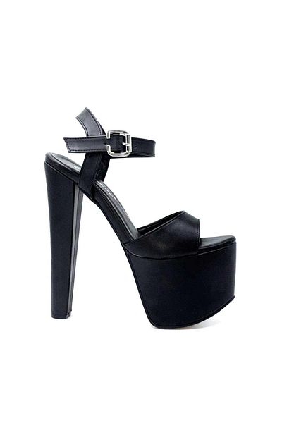 KİNDEP Kindep High Heels (18 cm) Platform (7 cm) Women's Shoes Black