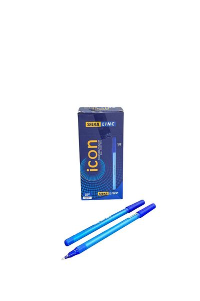 Silka Linc Icon Needle Tip 1.0 mm Ballpoint Pen Blue 50 Pcs (1 Pack)