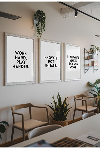 21mxm Set de 3 postere motivaționale minimaliste, imprimeuri digitale pe pânză, artă murală fără ramă