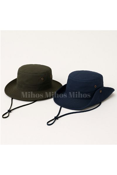 Mihos 2-Piece Safari Hat Khaki-Navy Blue – Adjustable, Breathable Fabric, Unisex Summer Hat |