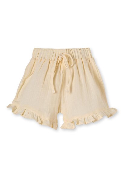 Uludağ Triko Yellow Organic Cotton Buttoned 2-Piece Girl's Muslin Set