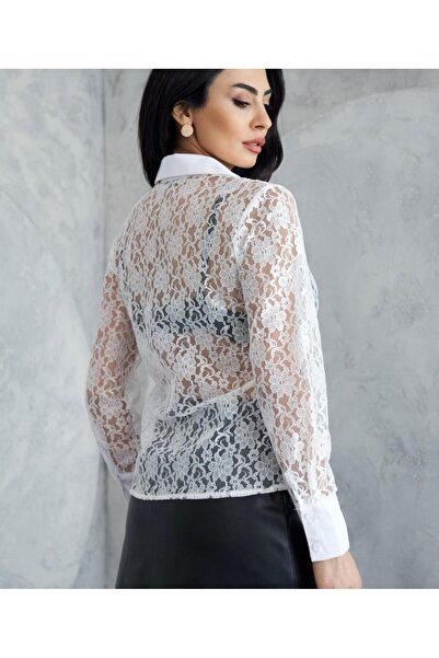 Azda Cămașă cu dantelă pentru femei
