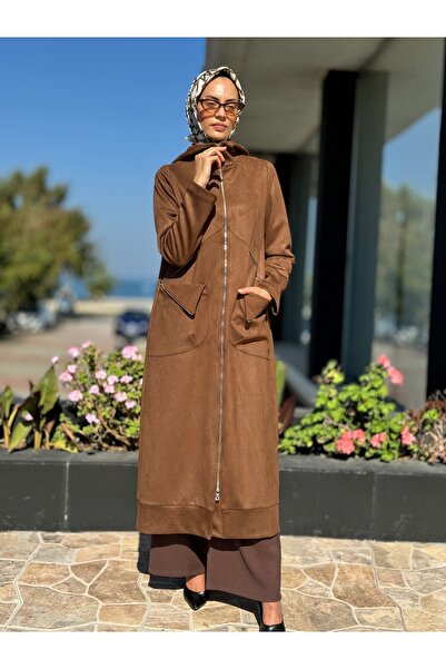 MissWhence Pocket Detailed Suede Overcoat 36510