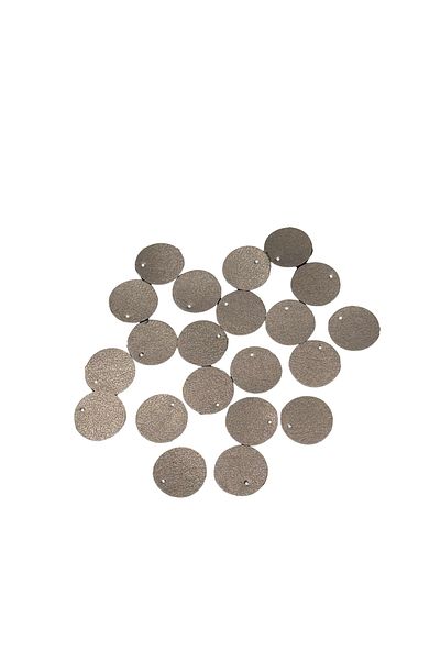 Lady Moss 20 mm Sewable Leather Sequins 100 Pieces (Gray)