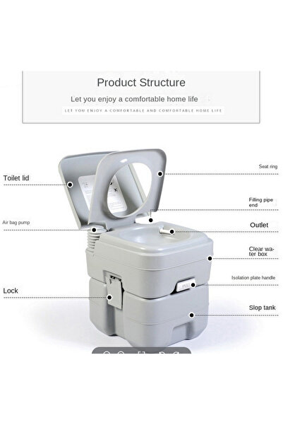Generic Portable Flushing Mobile Toilet for the Elderly, Pregnant Women, Indoor Mobile Toilet, Outdoor Water
